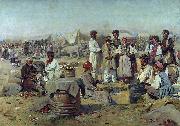 Vladimir Makovsky Market in Poltava oil painting artist